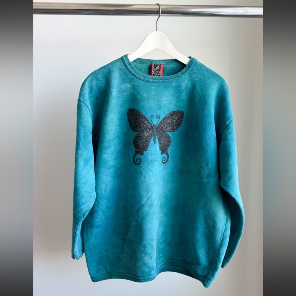 Vtg 2002 Dagoli Blissful Butterfly Tie Dye Sweatshirt L Boho Fairycore